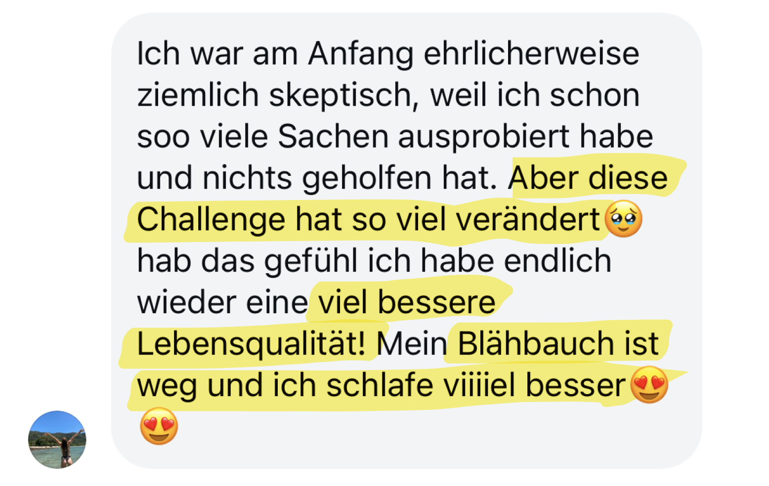 Testimonial — bessere Lebensqualität